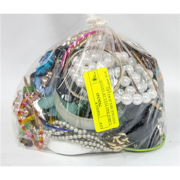 LARGE BAG FULL OF ESTATE VINTAGE MIX JEWELRY