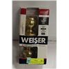 Image 1 : WEISER KEYED ENTRY DOOR KNOB SET,GOLD COLOUR