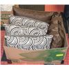 Image 1 : BOX WITH 3 BROWN & CREAM DECORATIVE THROW