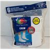 Image 1 : CREW SOCK WHITE SIZE 6-12 6-PACK