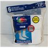 Image 1 : CREW SOCK WHITE SIZE 6-12 6-PACK