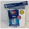 Image 1 : CREW SOCK WHITE SIZE 6-12 6-PACK