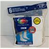 Image 1 : CREW SOCK WHITE SIZE 6-12 6-PACK