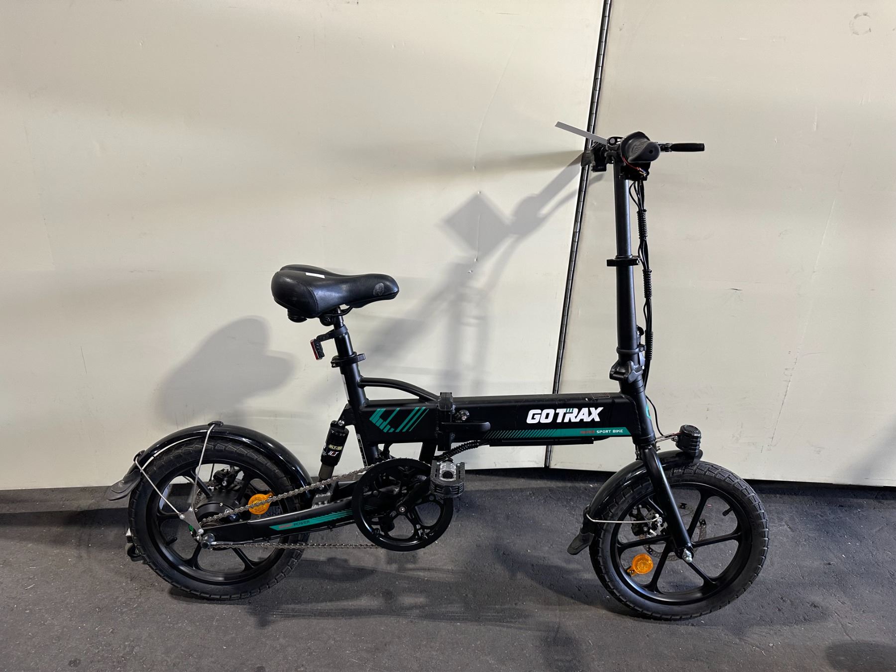 GOTRAX EBE1 BLACK FIXED GEAR REAR SUSPENSION FOLDING ELECTRIC BIKE WITH ...