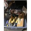 Image 2 : 2 CRATES OF DOOR HARDWARE, 3 BOXES OF 3M WHITE PAINTERS COVERALLS, BIN OF DRYWALL / GROUTING TOOLS,