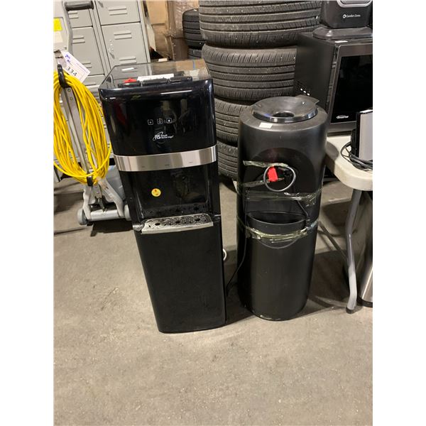 ROYAL SOVEREIGN BLACK HEATED ELECTRIC WATER COOLER & BLACK HEATED ELECTRIC BOTTLE TOP WATER COOLER