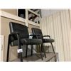 Image 1 : 2 BLACK LEATHER LOOK METAL FRAMED CLIENT CHAIRS