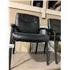 Image 2 : 2 BLACK LEATHER LOOK METAL FRAMED CLIENT CHAIRS