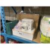 Image 1 : IMPORTED BREAST PUMP, MILK BAGS, TIMER, JEWELRY BOX, HAIR ELASTICS, & BOX OF FEMININE SANITARY ITEMS