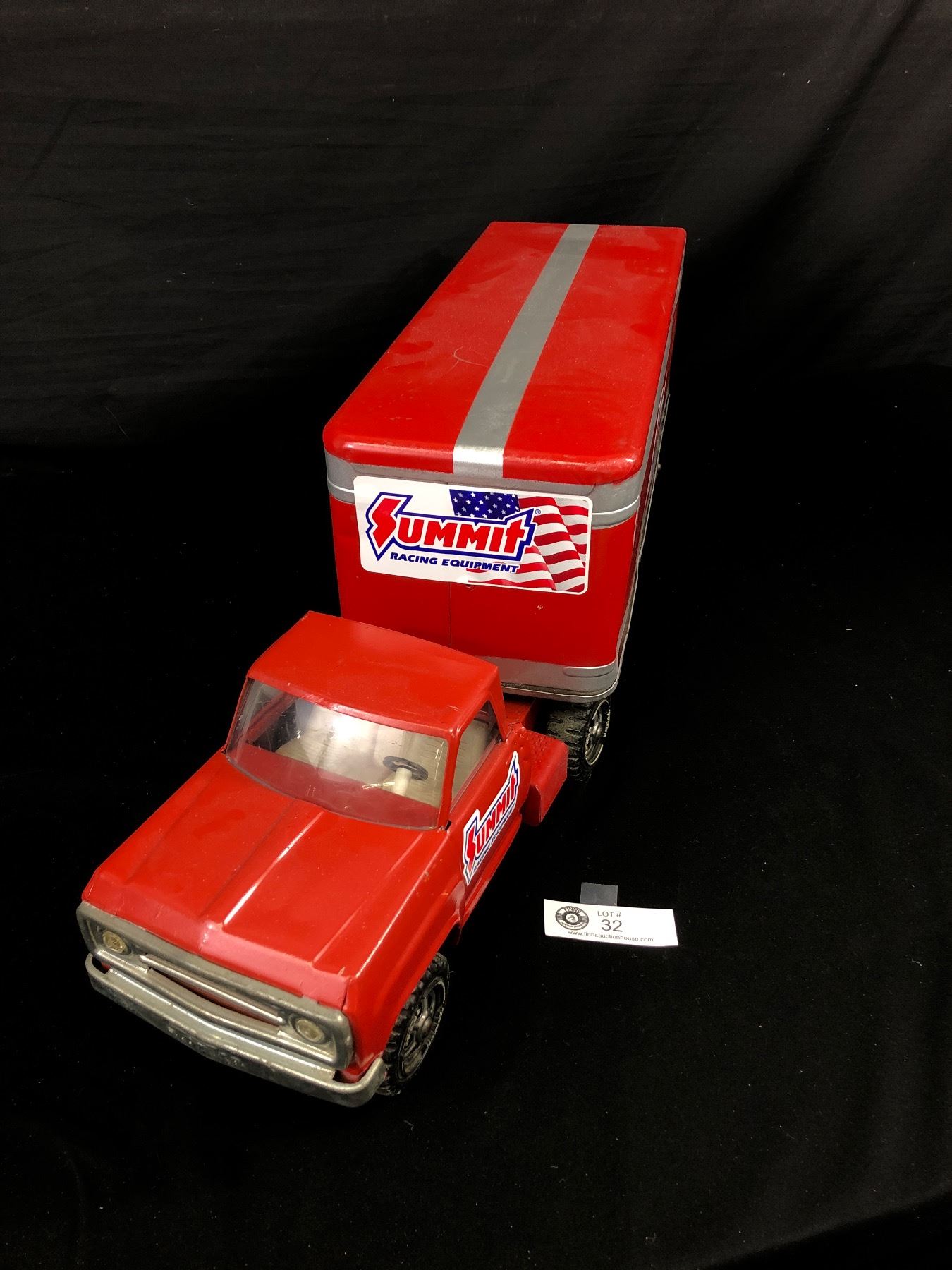 Vintage 26 Inch Long Tonka Truck and Trailer With Summit Racing ...