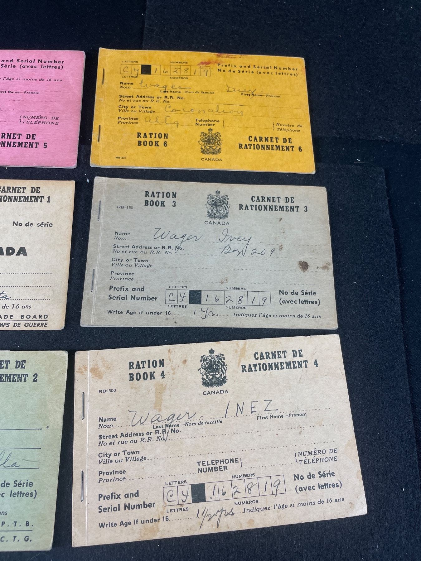 Canadian Ration Books WW2 WWII Canadian Ration Book Set of 6