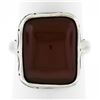 Image 1 : Vintage Sterling Silver Cushion Cabochon Carnelian Solitaire Ring