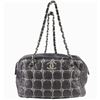 Image 1 : Chanel Gray Lambskin Leather Chocolate Bar Tweed Stitch Bowler Shoulder Bag