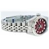 Image 6 : Rolex Ladies Stainless Steel Red Diamond Quickset Datejust Wristwatch 26MM