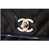 Image 5 : Chanel Black Quilted Lambskin Leather Chevron Silk Trim Flap Shoulder Bag