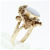 Image 7 : Vintage 14k Gold Oval Opal Solitaire & Nugget Textured Free Form Cocktail Ring