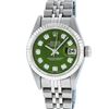 Image 2 : Rolex Ladies Stainless Steel Green Diamond Quickset Datejust Wristwatch