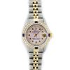 Image 2 : Rolex Ladies 2 Tone Pink MOP Ruby & Sapphire Datejust Wristwatch