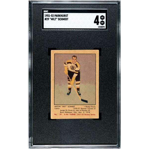 1951-52 Parkhurst #29 Milt Schmidt (SGC 4)