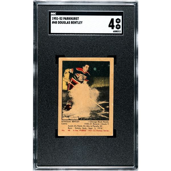 1951-52 Parkhurst #48 Doug Bentley RC (SGC 4)