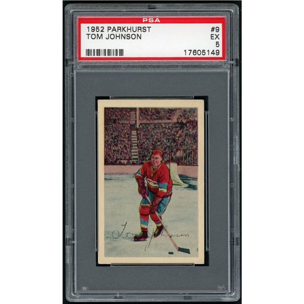 1952-53 Parkhurst #9 Tom Johnson (PSA 5)