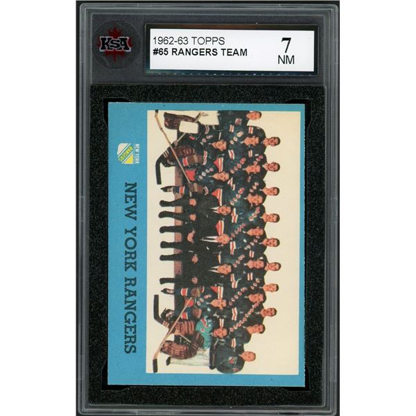 1962-63 Topps #65 Rangers Team Card (KSA 7)