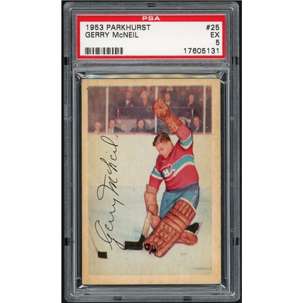 1953-54 Parkhurst #25 Gerry McNeil (PSA 5)