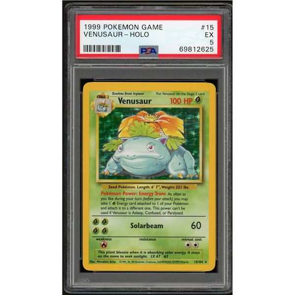 Pokemon: 1999 Venusaur Base Set Holo (PSA 5)