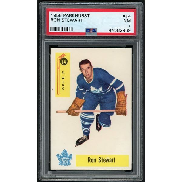 1958-59 Parkhurst #14 Ron Stewart (PSA 7)
