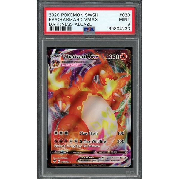 Pokemon: 2020 Charizard VMAX Darkness Ablaze (PSA 9)