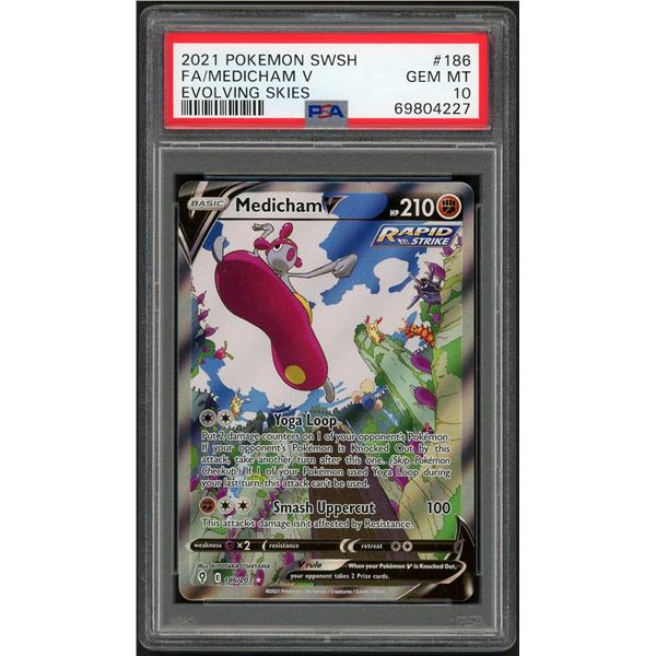 Pokemon: 2021 Medicham V Evolving Skies (PSA 10)
