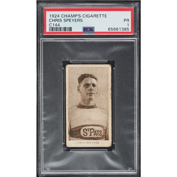 1924-25 Champ's Cigarettes #57 Chris Speyer RC (PSA 1)