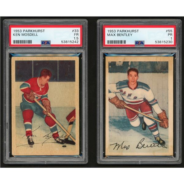 Lot of 5 x 1953-54 Parkhurst Hockey Cards (PSA 1 - 1.5)