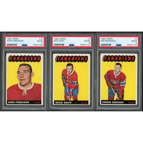 Lot of 7 x 1965-66 Topps Montreal Canadiens Cards (PSA 2)