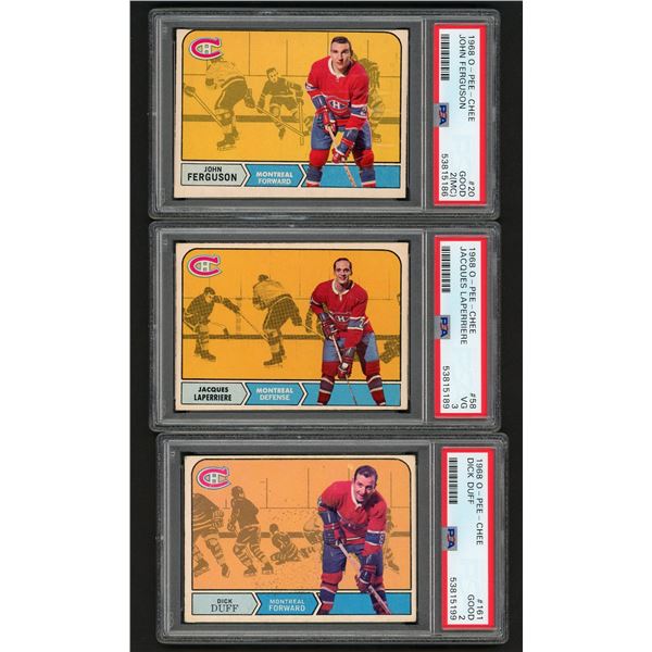 Lot of 8 x 1968-69 OPC Montreal Canadiens (PSA 2)