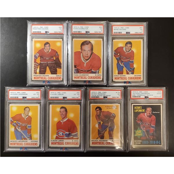 Lot of 7 x 1970-71 OPC Montreal Canadiens (PSA 2-5)