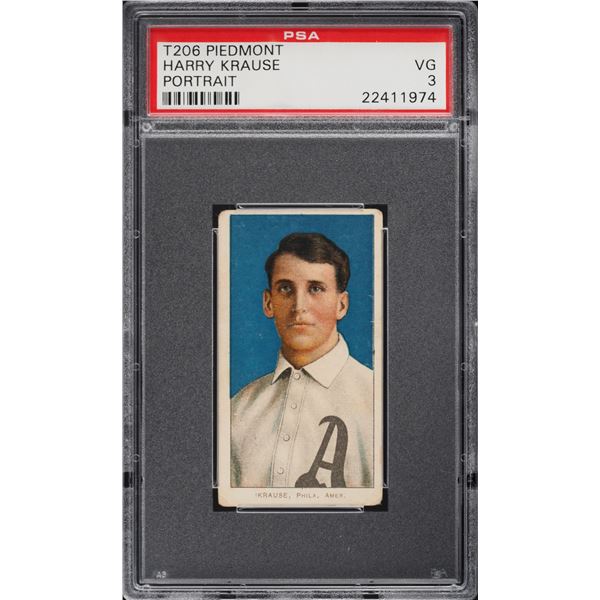1909-11 T206 #264 Harry Krause (Portrait) (PSA 3)