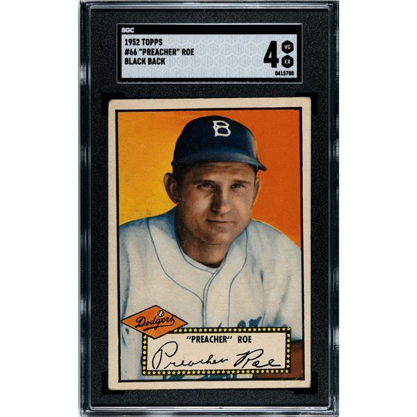 1952 Topps #66 Preacher Roe (SGC 4)