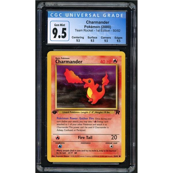 Pokemon: 2000 Charmander Team Rocket 1st Ed (CGC 9.5)