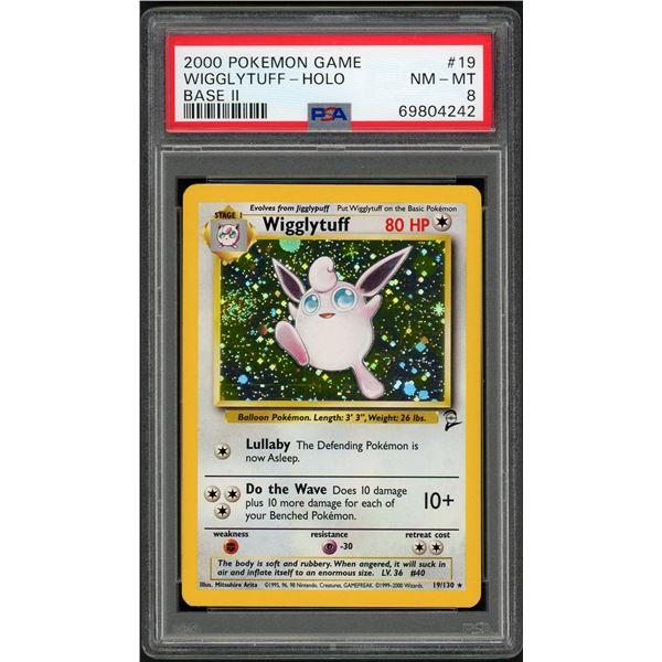 Pokemon: 2000 Wigglytuff Base Set II Holo (PSA 8)