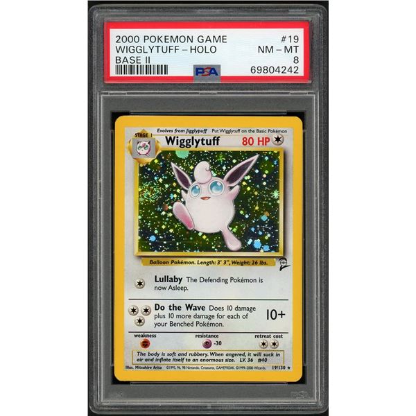 Pokemon 2000 Wigglytuff Base Set II Holo (PSA 8)