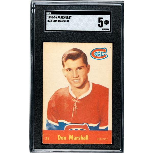 1955-56 Parkhurst #35 Don Marshall RC (SGC 5)