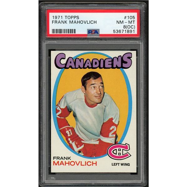1971-72 Topps #105 Frank Mahovlich (PSA 8)