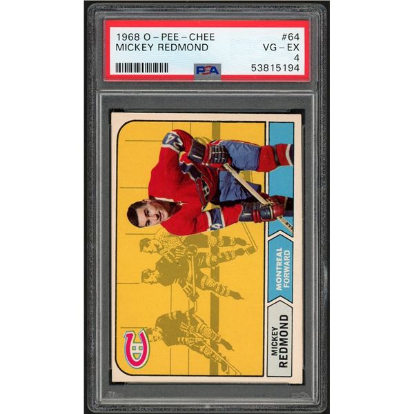 1968-69 O-Pee--Chee #64 Mickey Redmond RC (PSA 4)