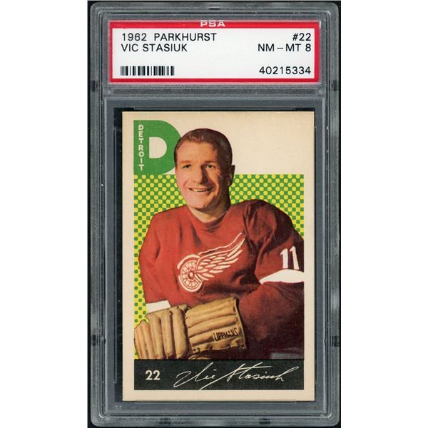 1962-63 Parkhurst #22 Vic Stasiuk (PSA 8)