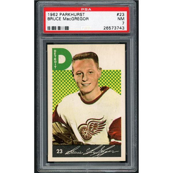 1962-63 Parkhurst #23 Bruce MacGregor RC (PSA 7)