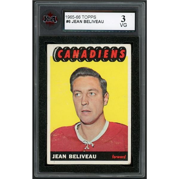 1965-66 Topps #6 Jean Beliveau (KSA 3)