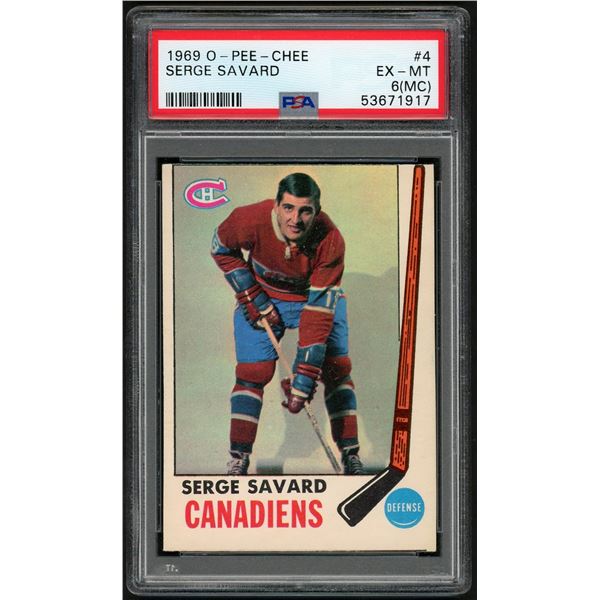 1969-70 O-Pee-Chee #4 Serge Savard RC (PSA 6)