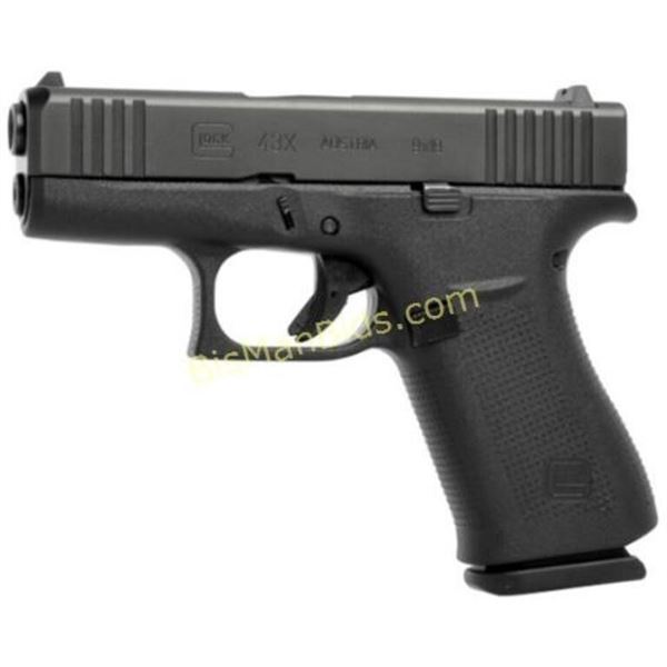 GLOCK 43X 9MM 3.41" FS BLACK SLIDE 2 10RD