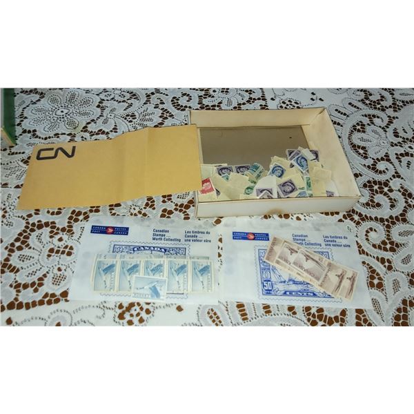 LOT OF OLDER UNUSED STAMPS CNR PERFIN